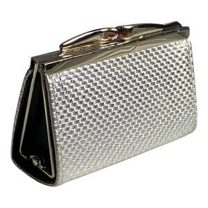 Mini Coin‎ Purse Silver Structured Kiss Lock
